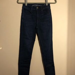 Deep indigo high-waisted skinny jeans